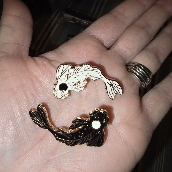 Yin and Yang Koi Enamel Pins - Picture 5 of 6